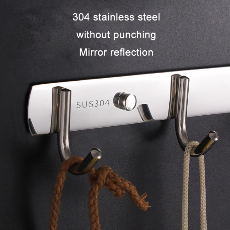 304 Stainless Steel No Punching Door Rear Coat Hook, Specification: 4 Hooks