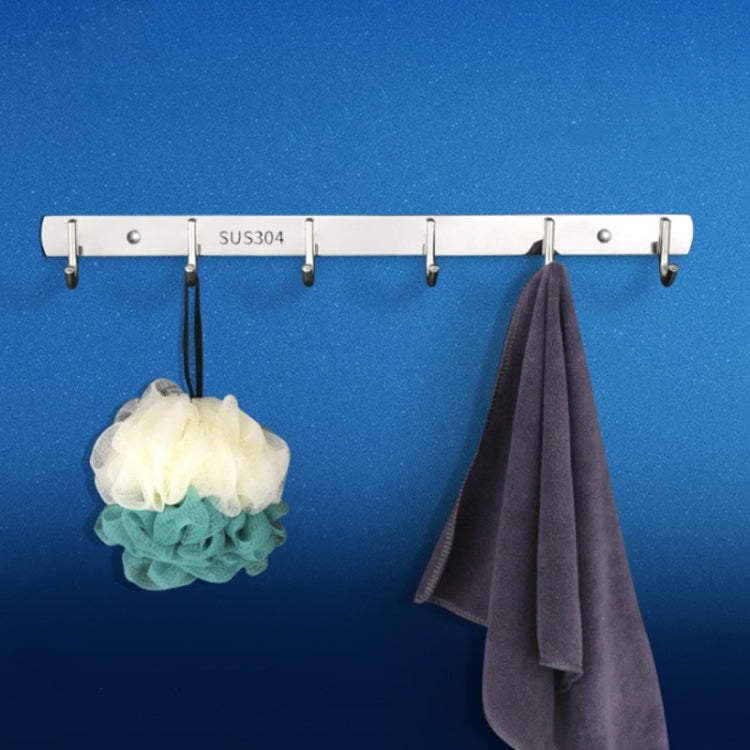304 Stainless Steel No Punching Door Rear Coat Hook, Specification: 4 Hooks