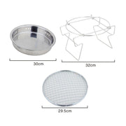 RG_011 Outdoor Round Folding Stainless Steel Barbecue Grill, Size: 30 x 19.5cm