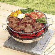 RG_011 Outdoor Round Folding Stainless Steel Barbecue Grill, Size: 30 x 19.5cm