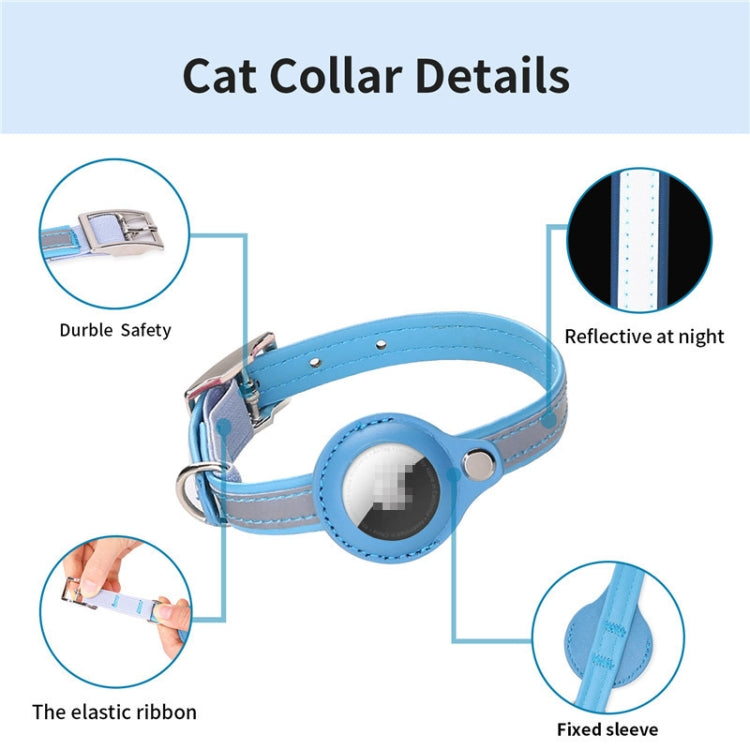 For Airtag Tracker Protective Cover Pet PU Collar, Specification: M(Pink)