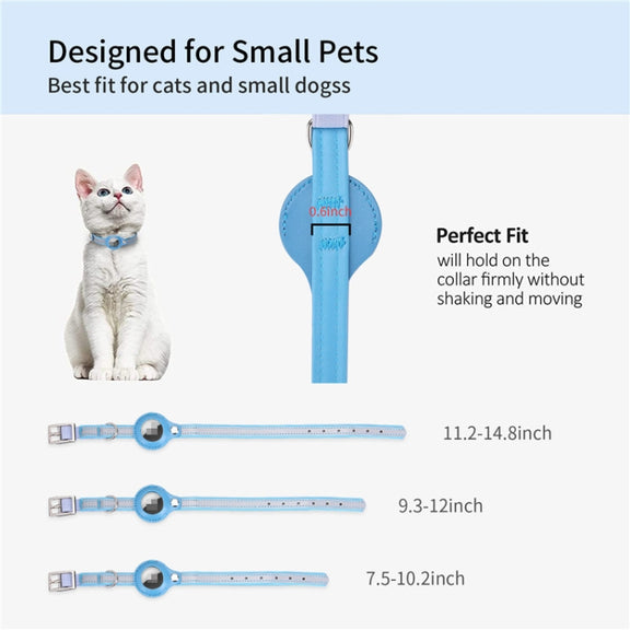 For Airtag Tracker Protective Cover Pet PU Collar, Specification: M(Pink)