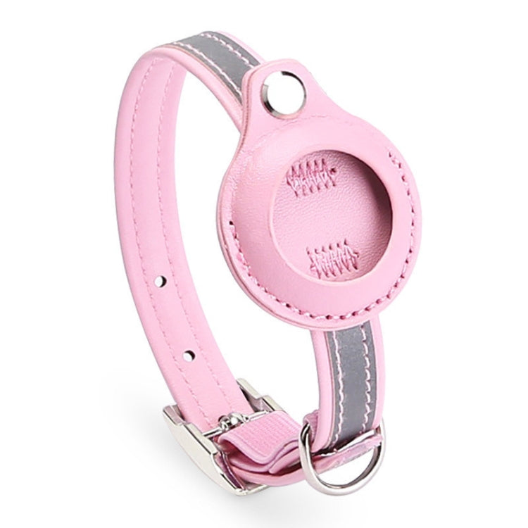 For Airtag Tracker Protective Cover Pet PU Collar, Specification: M(Pink)
