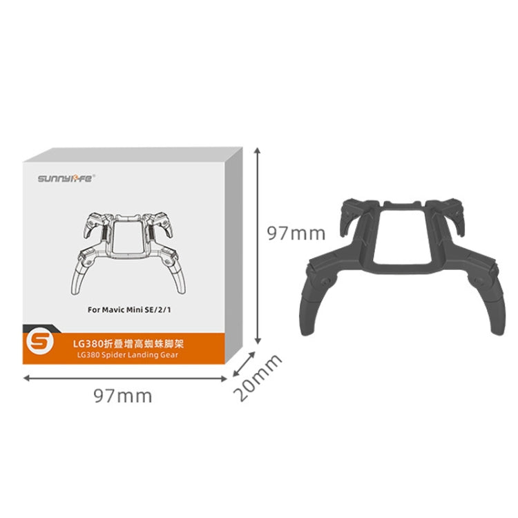 Sunnylife LG380 Heightening Spider Tripod Folding Drop Protection Bracket For DJI Mini 2 / SE / Mini 4K / DJI Mini 2 SE(Grey)