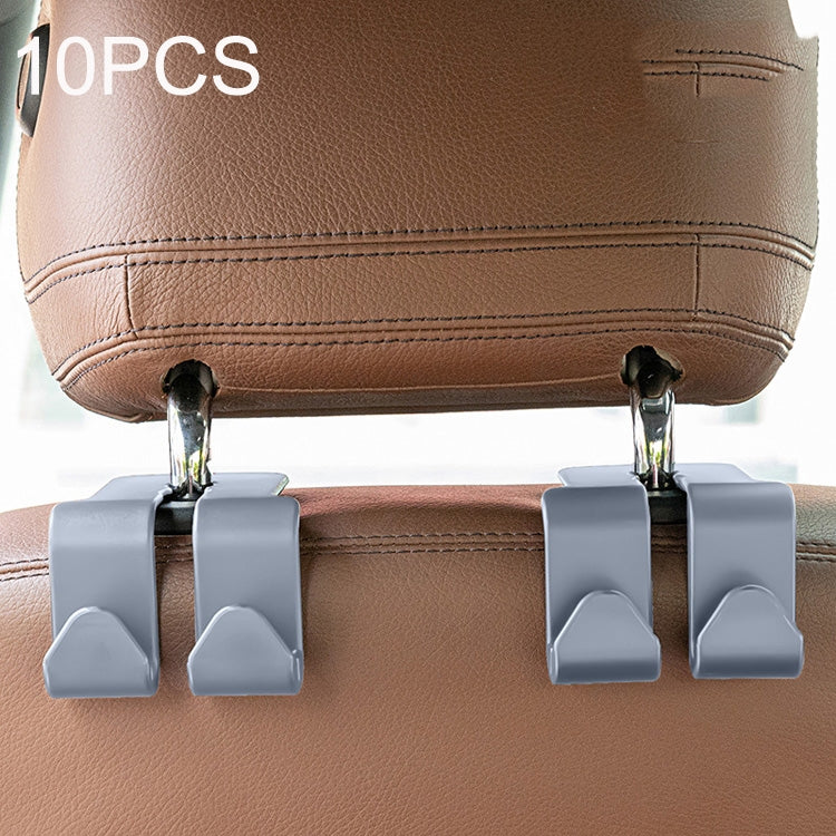 10PCS A-3 Car Hidden Seat Back Hook Multifunctional Rear Phone Holder Hook(Gray)