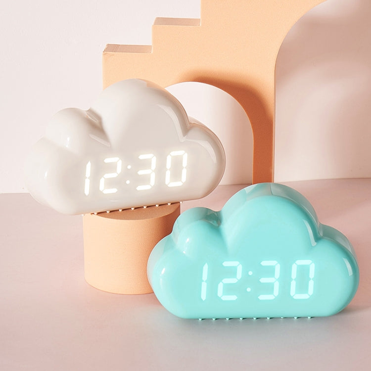 1966 Cute Cloud Shape Voice-activated LED Bedside Alarm Clock(Blue)