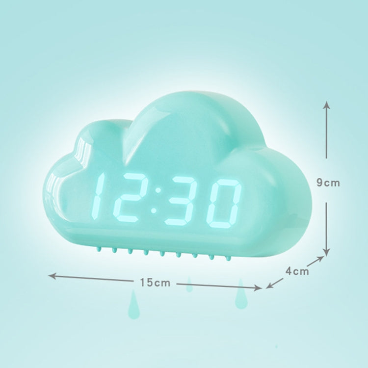 1966 Cute Cloud Shape Voice-activated LED Bedside Alarm Clock(White)
