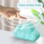 1966 Cute Cloud Shape Voice-activated LED Bedside Alarm Clock(Blue)