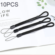 10 PCS Adjustable Mobile Phone Lanyard Short Type Lanyard Wrist Anti-lost Lanyard(Black)