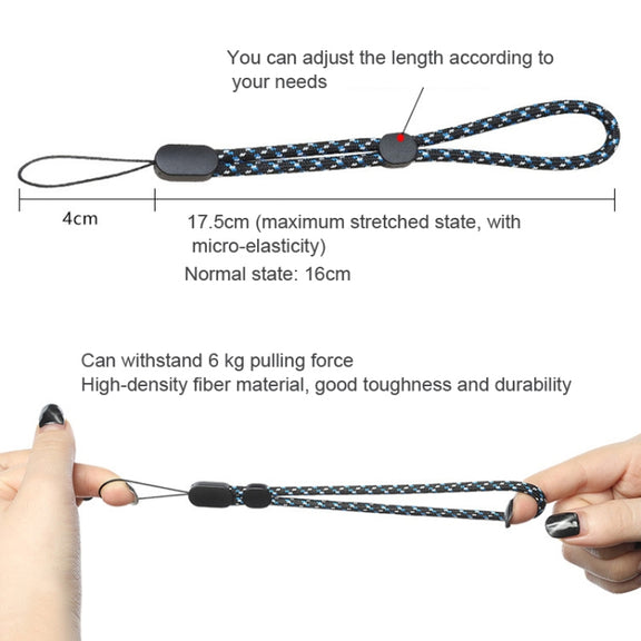 10 PCS Adjustable Mobile Phone Lanyard Short Type Lanyard Wrist Anti-lost Lanyard(Black)