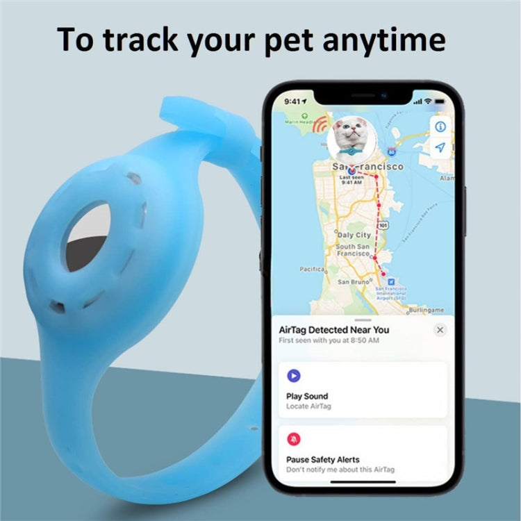 Pet Luminous Collar Locator Cover for Airtag, Specification: S(Luminous Green)