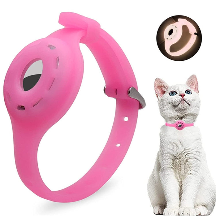 Pet Luminous Collar Locator Cover for Airtag, Specification: M(Luminous Pink)