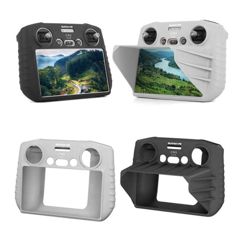 Sunnylife For DJI RC Remote Control Silicone Protective Case, Style: Without Hood (Black)