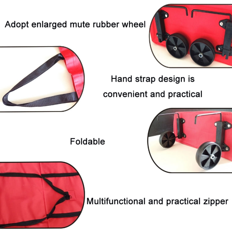 Portable Shopping Cart Foldable Tote With Wheels(Black)