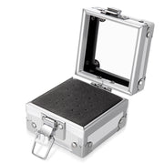 Nail Polishing Head 25 Holes Display Stand Dustproof Storage Box(Silver)