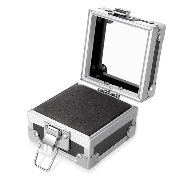 Nail Polishing Head 25 Holes Display Stand Dustproof Storage Box(Black)