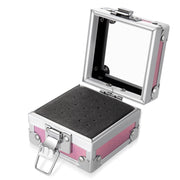 Nail Polishing Head 25 Holes Display Stand Dustproof Storage Box(Pink)