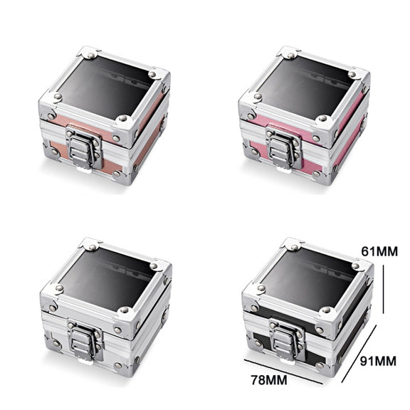 Nail Polishing Head 25 Holes Display Stand Dustproof Storage Box(Black)