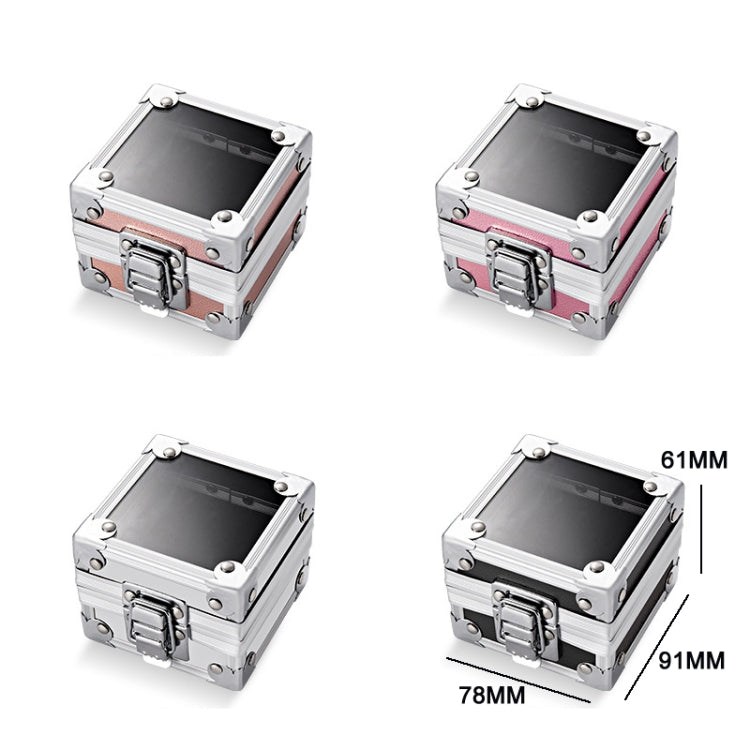 Nail Polishing Head 25 Holes Display Stand Dustproof Storage Box(Black)