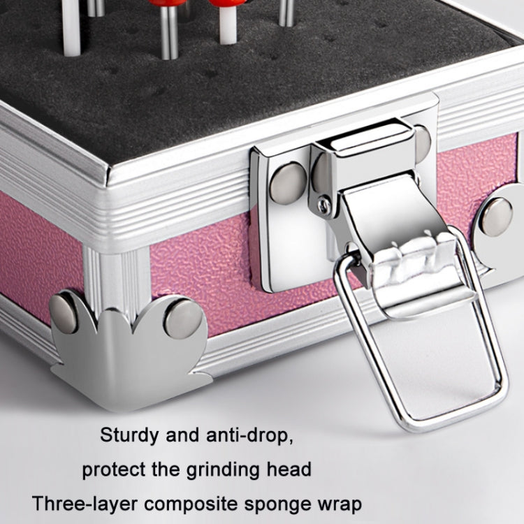 Nail Polishing Head 25 Holes Display Stand Dustproof Storage Box(Black)