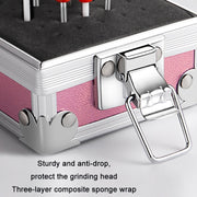 Nail Polishing Head 25 Holes Display Stand Dustproof Storage Box(Silver)