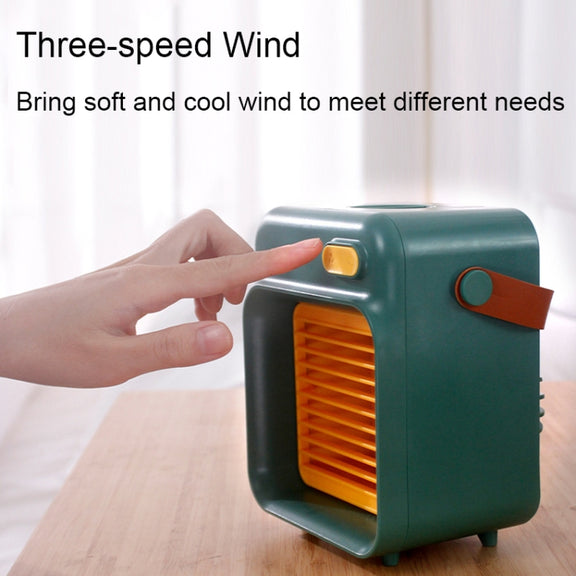 F05 USB Portable Mini Multifunctional Spray Cooling Fan, Spec: Plug-in Model (Green)