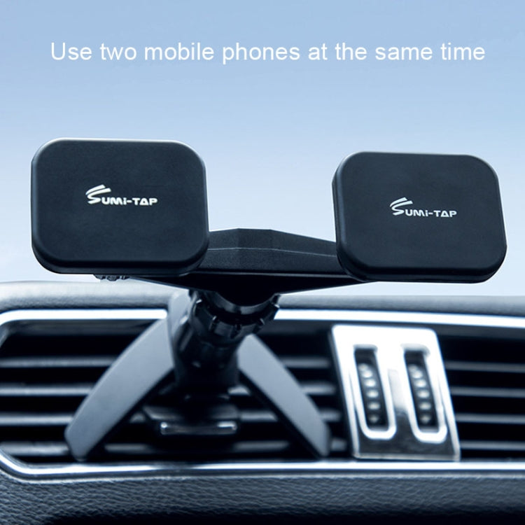 SUMITAP STH-S44Y Car Mobile Phone Double Head Magnetic Stand(Gray)
