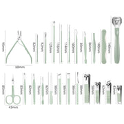 Stainless Steel Nail Clipper Nail Art Tool Set, Color: 22 PCS/Set (Green)