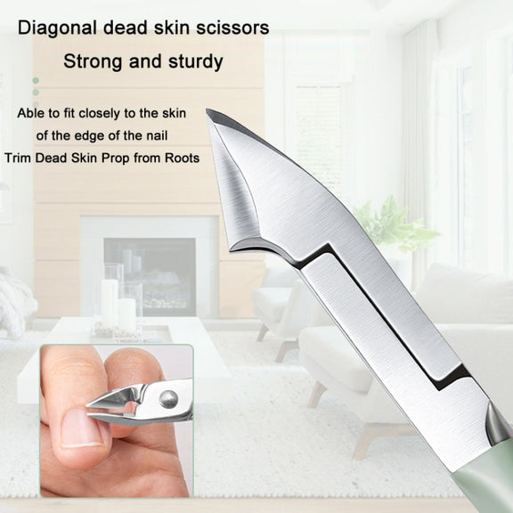 Stainless Steel Nail Clipper Nail Art Tool Set, Color: 7 PCS/Set (Green)