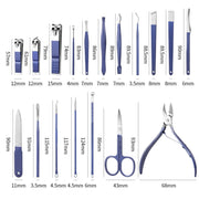 Stainless Steel Nail Clipper Nail Art Tool Set, Color: 18 PCS/Set (Blue)