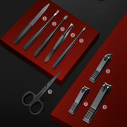 9 PCS/Set Stainless Steel Dead Skin Nail Trimming Set(Black)