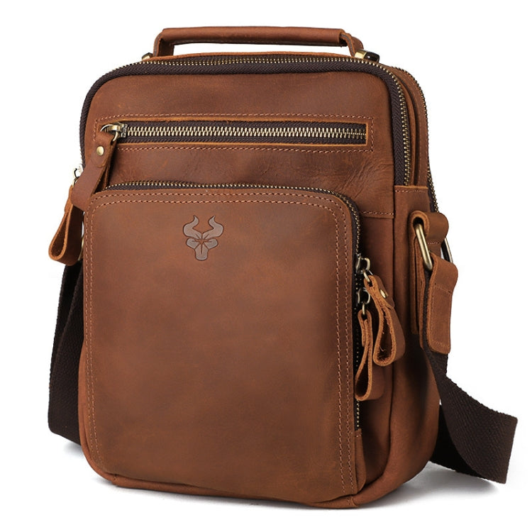 HUMERPAUL MH573 Men Shoulder Bag Leather Messengers Bag(Khaki)