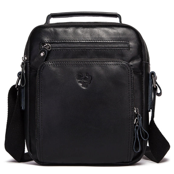 HUMERPAUL MH573 Men Shoulder Bag Leather Messengers Bag(Black)