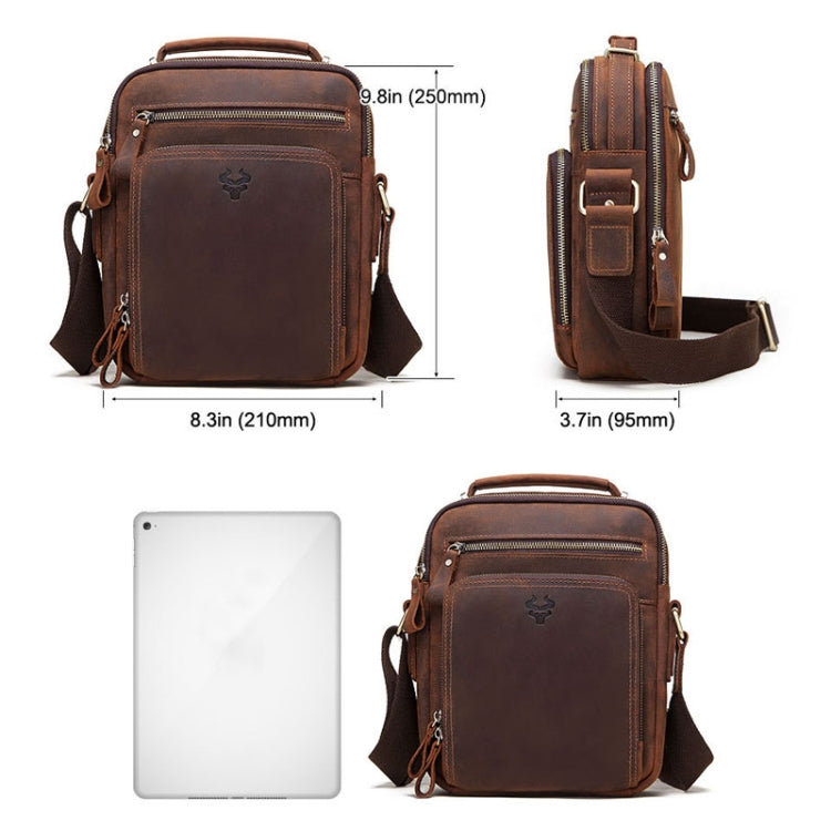 HUMERPAUL MH573 Men Shoulder Bag Leather Messengers Bag(Khaki)