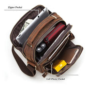 HUMERPAUL MH573 Men Shoulder Bag Leather Messengers Bag(Khaki)