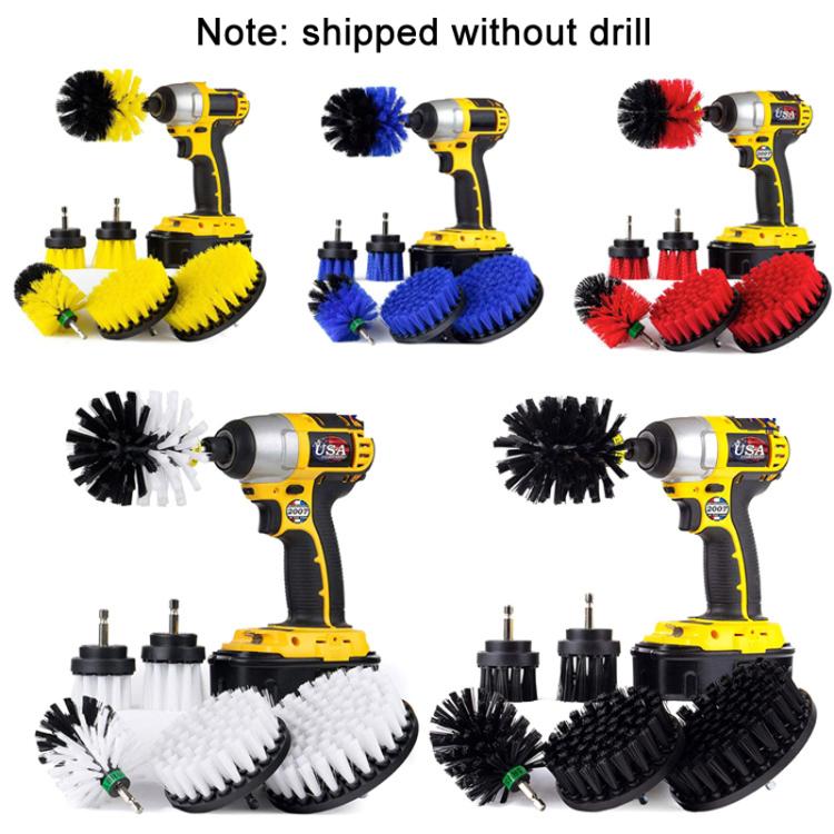 6 PCS / Set Electric Drill Head Car Tire Floor Crevice Cleaning Brush(Red)