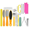 20 In 1 Foot File Grinding Exfoliating Manicure And Pedicure Kit(Yellow) - Grinding Tools & Accessories by PMC TechLife | Online Shopping South Africa | PMC TechLife | Buy Now Pay Later Mobicred