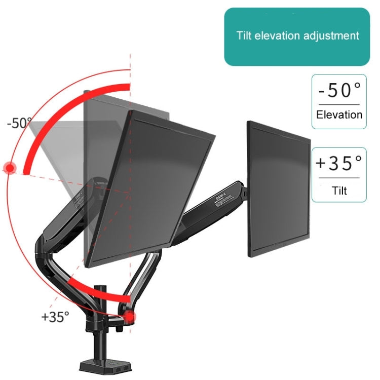 KALOC Computer Monitor Desktop Double Screen Air Pressure Lifting Bracket
