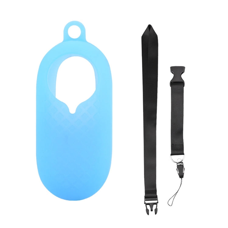 2 PCS Thumb Camera Silicone Case + Lanyard For Insta360 GO2(Blue)