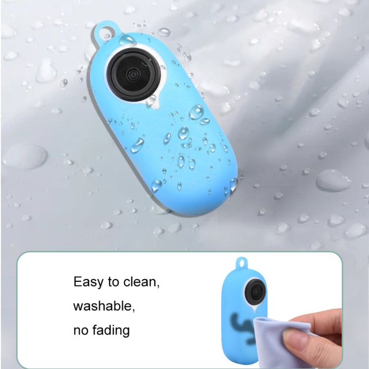 2 PCS Thumb Camera Silicone Case + Lanyard For Insta360 GO2(White)