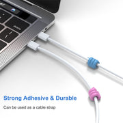 10 PCS Non-punching And Non-marking Adhesive Thumb Hook Cable Organizer(Blue)