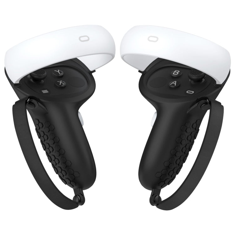 VR Controller Anti-collision Half-pack Silicone Protective Cover For Oculus Quest 2(Black)