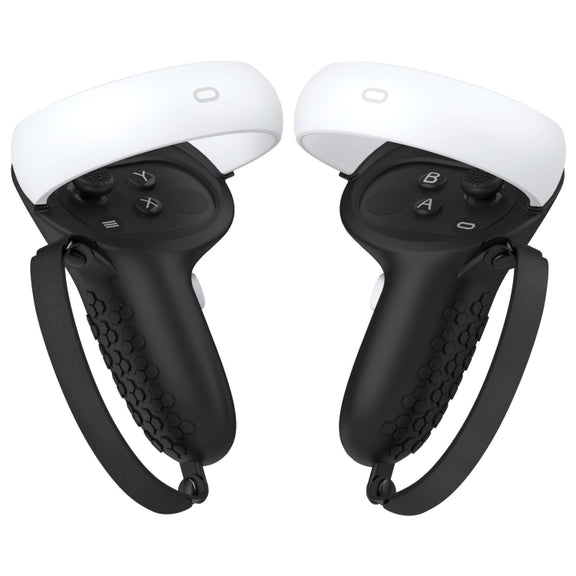 VR Controller Anti-collision Half-pack Silicone Protective Cover For Oculus Quest 2(Black)