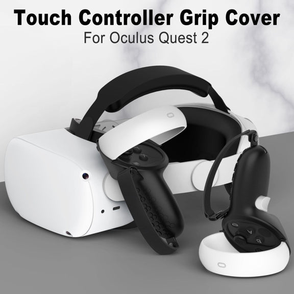 VR Controller Anti-collision Half-pack Silicone Protective Cover For Oculus Quest 2(Black)