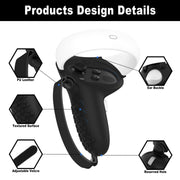 VR Controller Anti-collision Half-pack Silicone Protective Cover For Oculus Quest 2(Black)