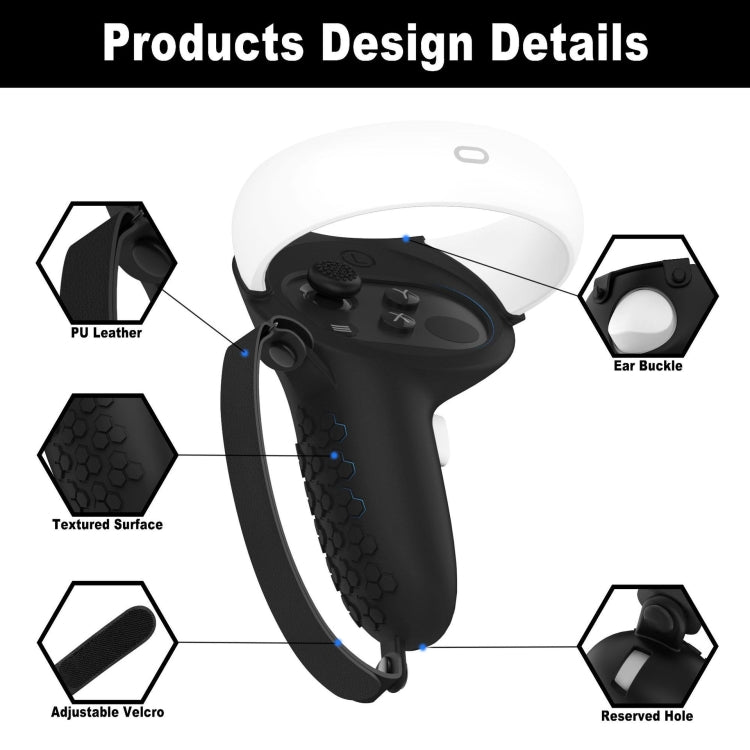 VR Controller Anti-collision Half-pack Silicone Protective Cover For Oculus Quest 2(Black)
