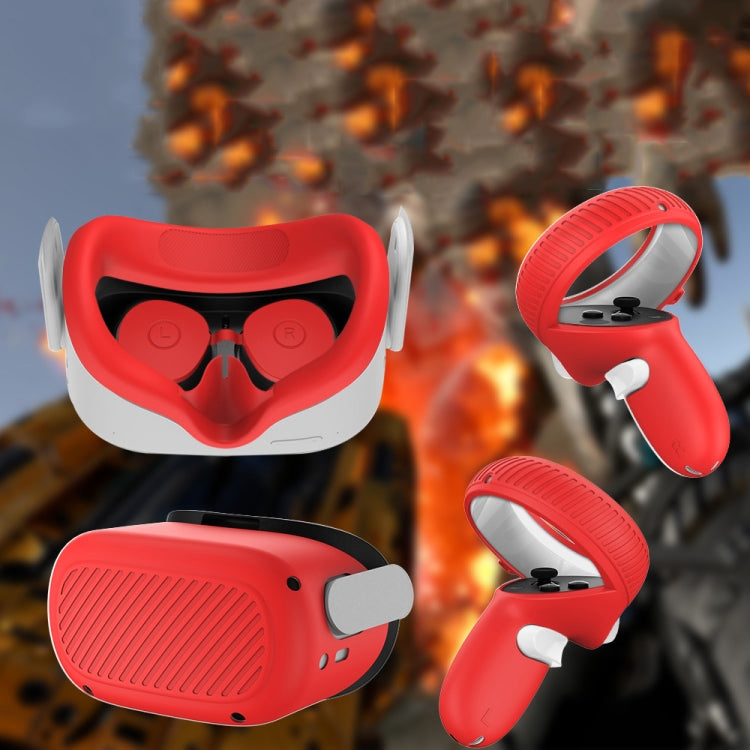 VR Glasses Lens Shell Handle Protective Case For Oculus Quest 2(Red)