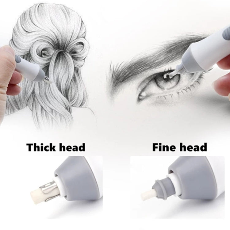 Tenwin 8302 Adjustable Electric Eraser With Rubber Refills For Sketch Drawing Erasing(White)
