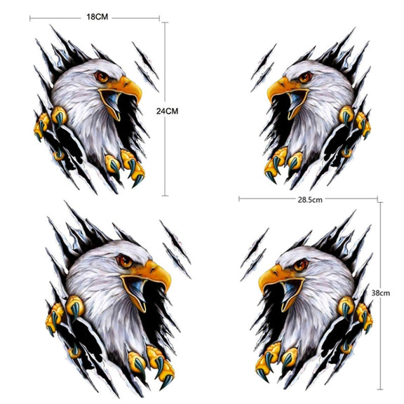5PCS Tear Eagle 3D Car Sticker Scratch Covering Body Pull Flower Sticker, Style: Right (18x 24cm)