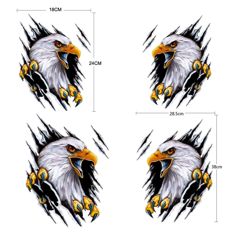 5PCS Tear Eagle 3D Car Sticker Scratch Covering Body Pull Flower Sticker, Style: Right (18x 24cm)